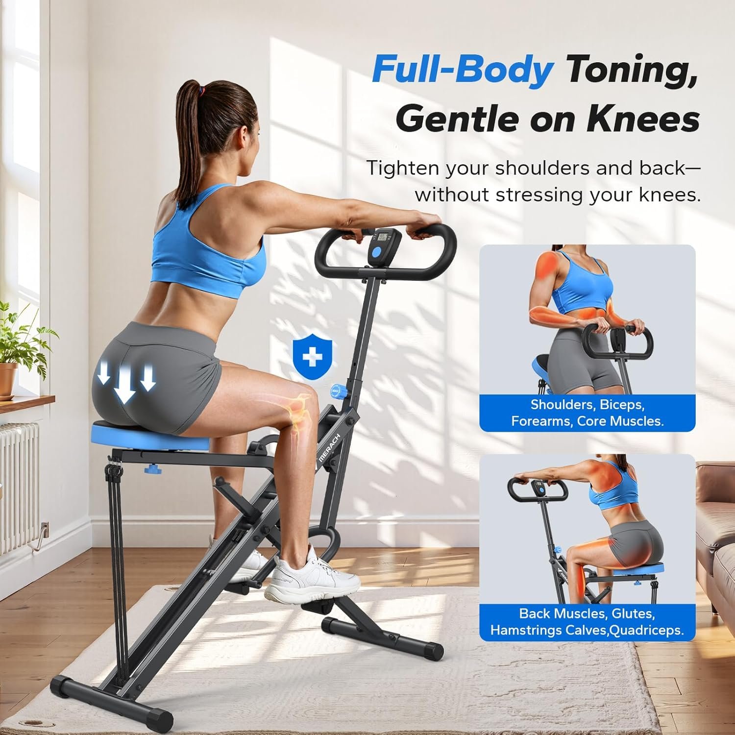MERACH Squat Machine – Adjustable Resistance Foldable Leg Trainer for Glutes & Full-Body Workout, 350lbs Capacity - Image 5