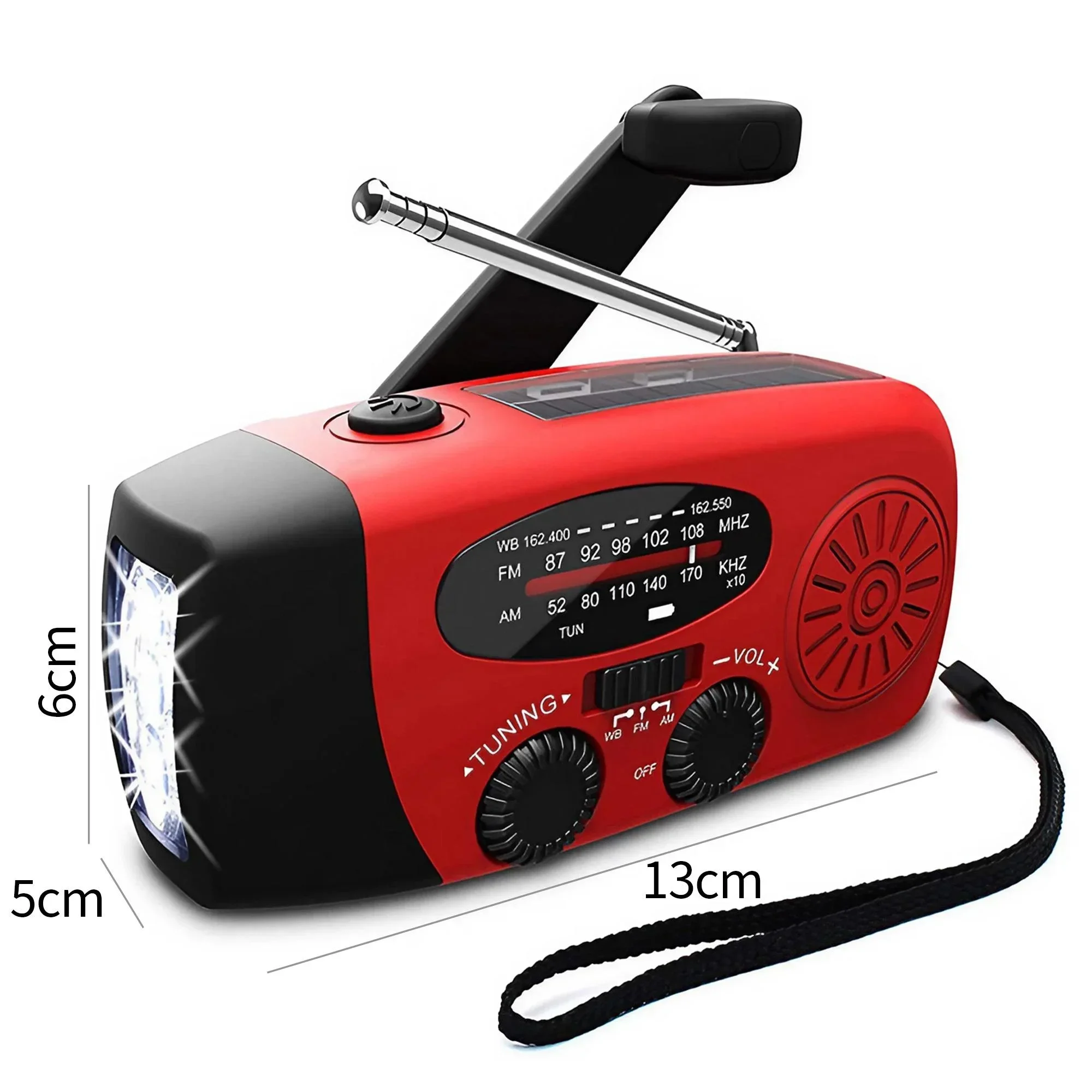 Solar/Hand Crank/USB Charging Radio. Multifunctional Outdoor Radio with LED Flashlight. Emergency Radio for Outdoor Camping. Hiking. Climbing. Emergency. Chargeable - Image 5
